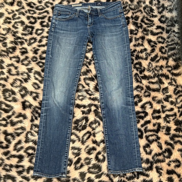 AG Adriano Goldschmied The Stevie Petite Slim Straight Classic Blue Jeans - Picture 5 of 5